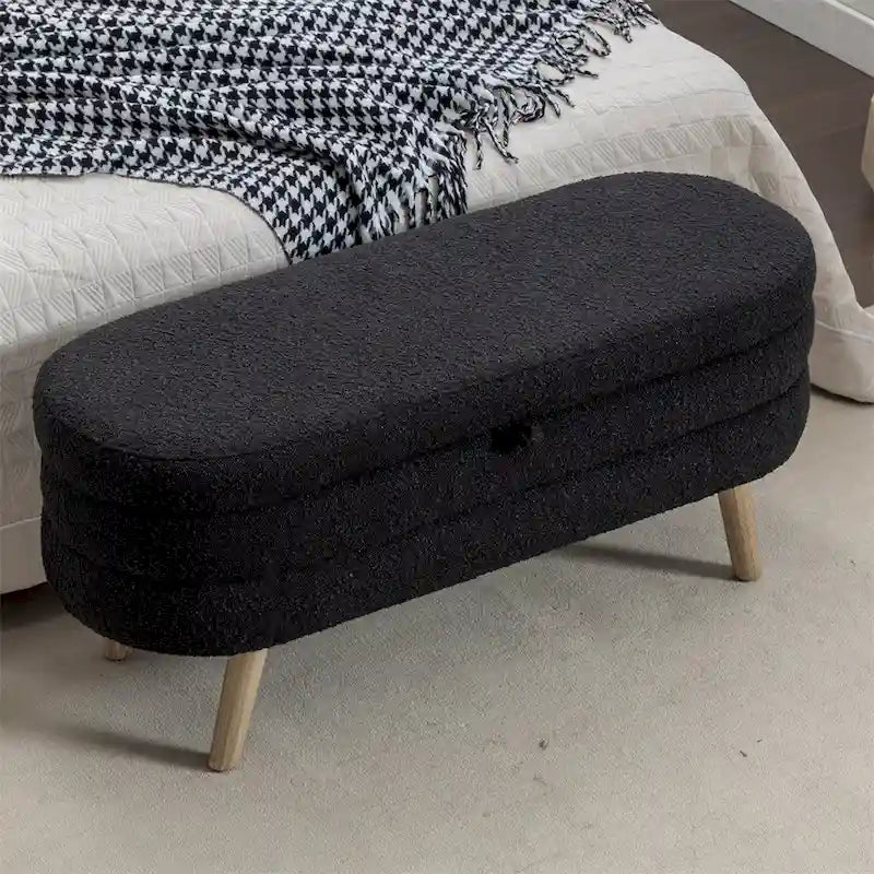 Panca contenitore in tessuto per camera da letto