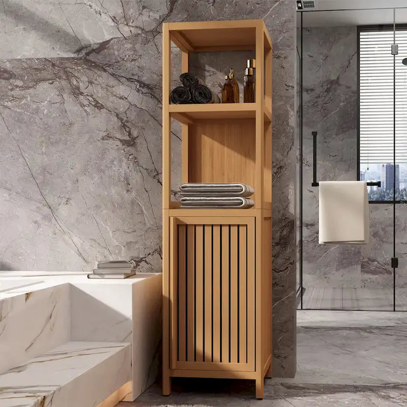 Storage Tall Slim Cabinet, Freestanding Linen Cabinet for Living Room