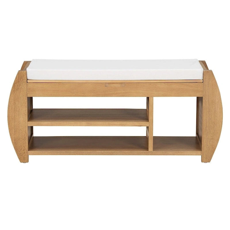 Banc de rangement avec étagère ouverte