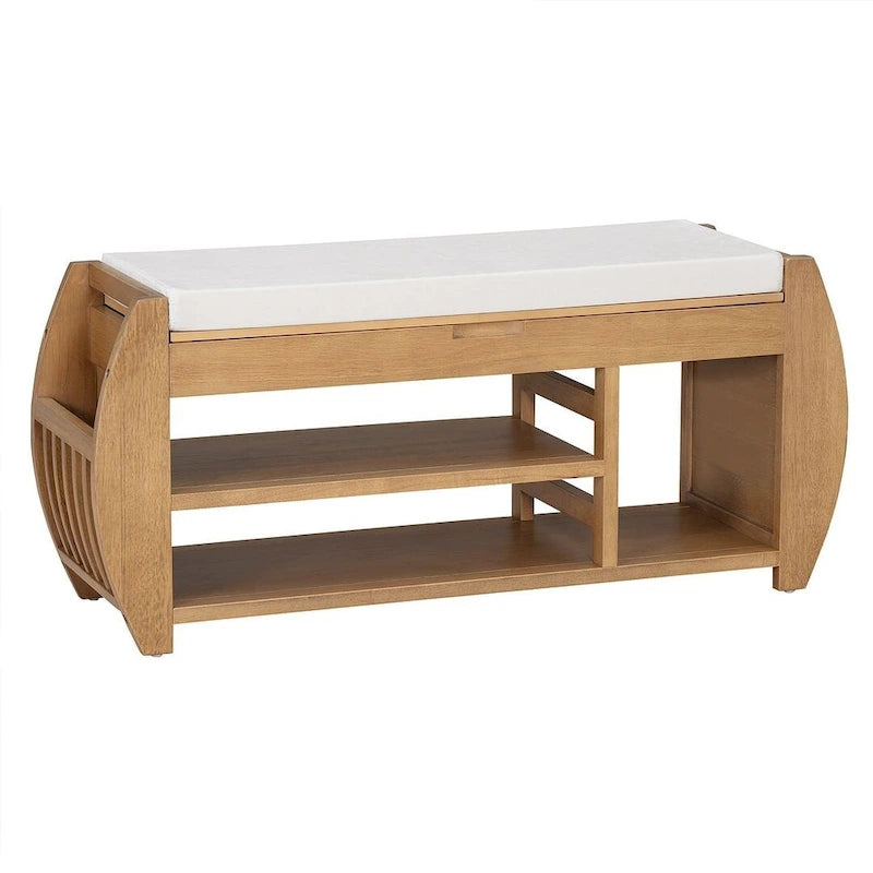 Banc de rangement avec étagère ouverte