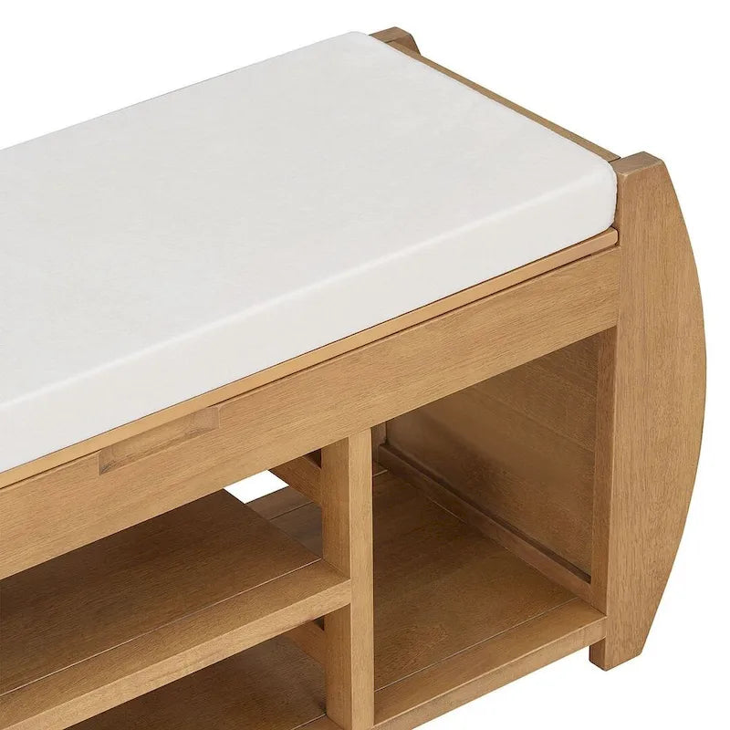 Banc de rangement avec étagère ouverte