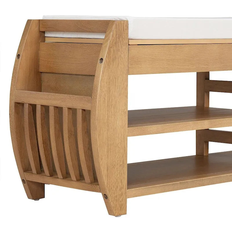 Banc de rangement avec étagère ouverte