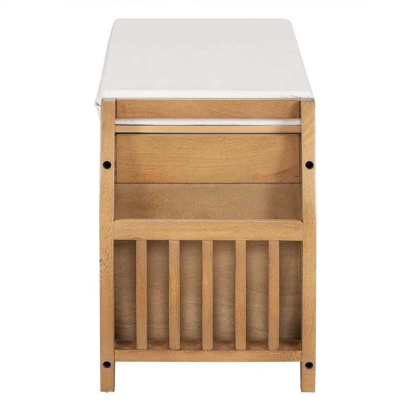 Banc de rangement avec étagère ouverte