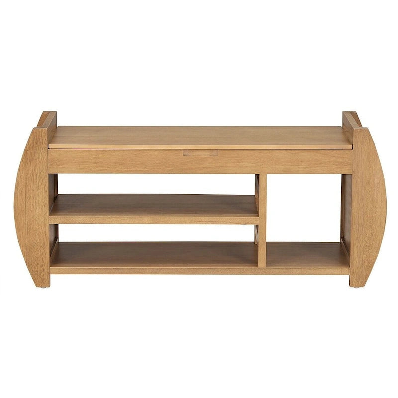 Banc de rangement avec étagère ouverte