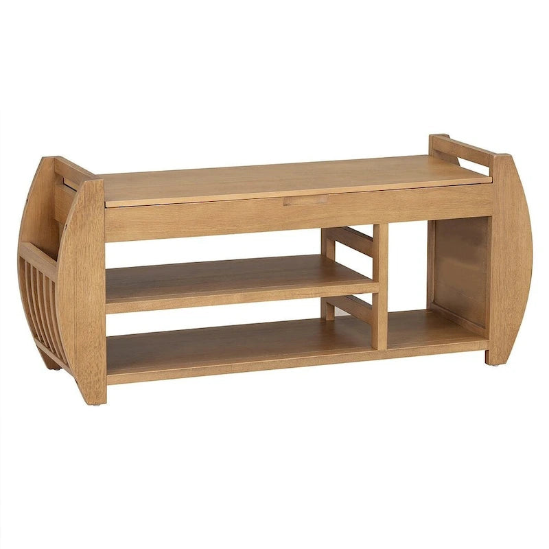 Banc de rangement avec étagère ouverte