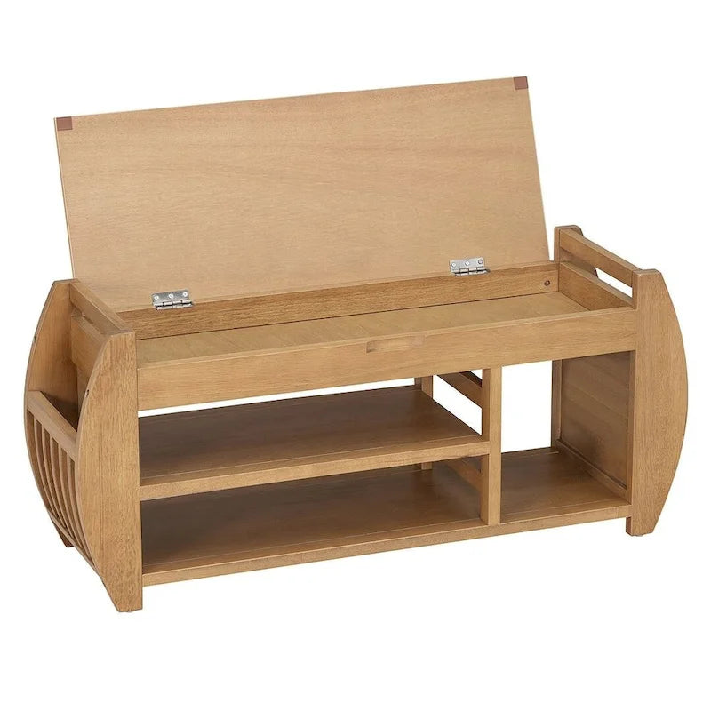 Banc de rangement avec étagère ouverte
