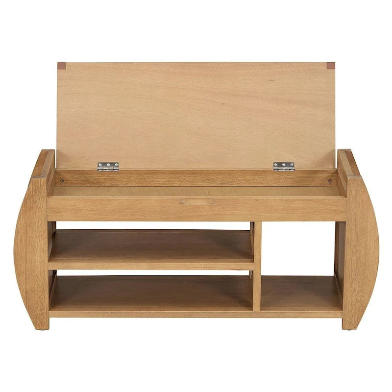 Banc de rangement avec étagère ouverte