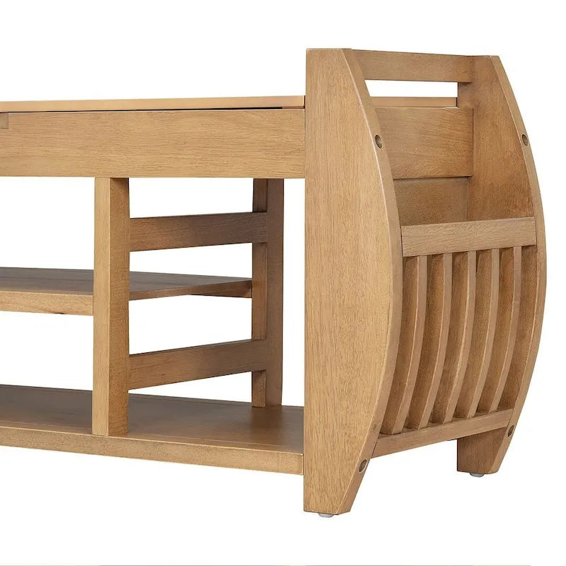 Banc de rangement avec étagère ouverte