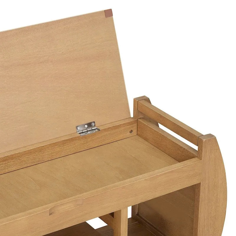 Banc de rangement avec étagère ouverte