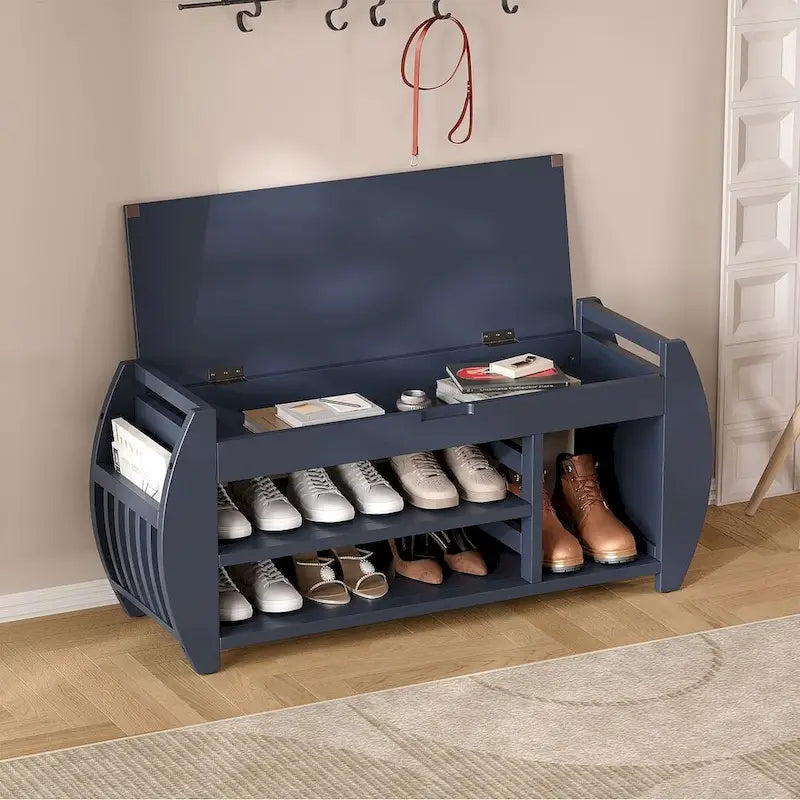 Banc de rangement avec étagère ouverte