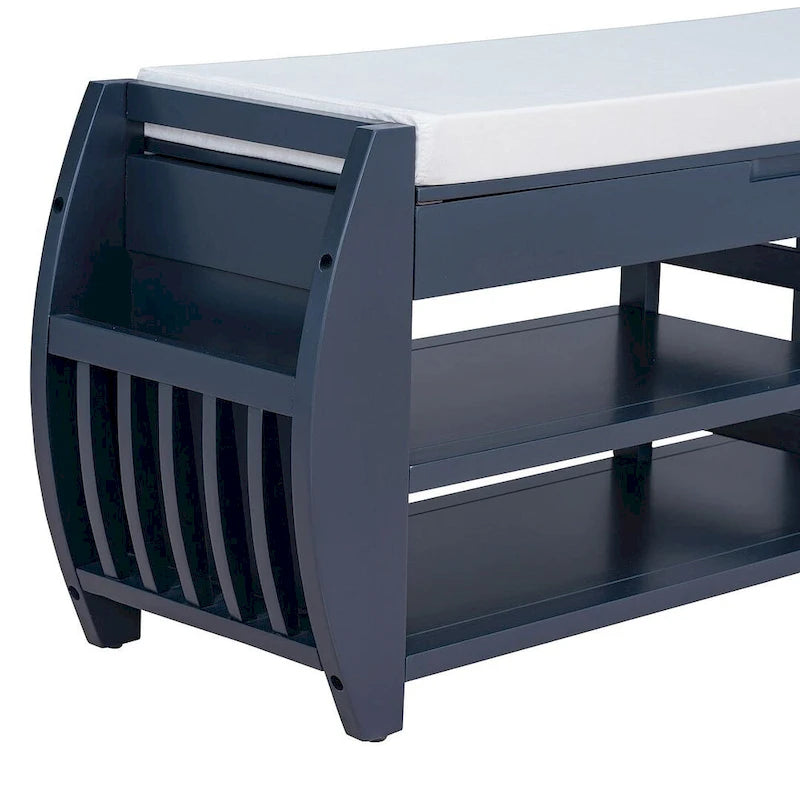 Banc de rangement avec étagère ouverte