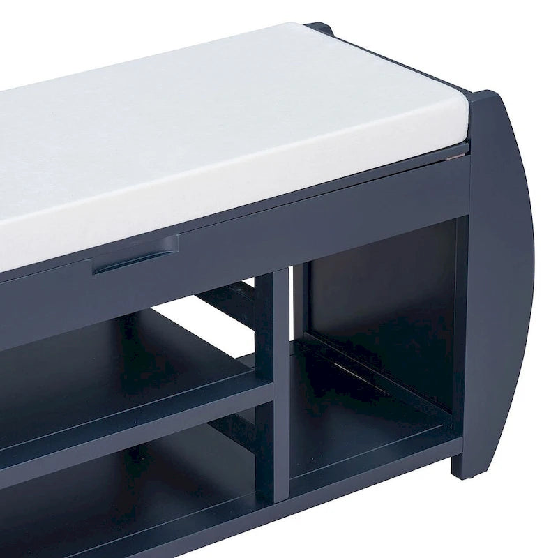 Banc de rangement avec étagère ouverte