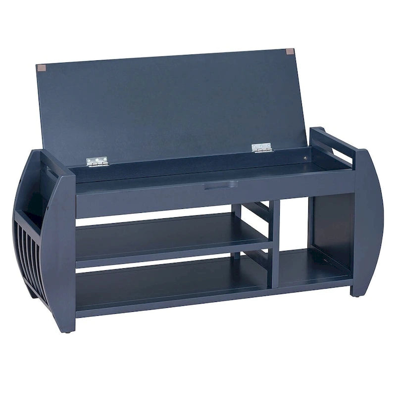 Banc de rangement avec étagère ouverte