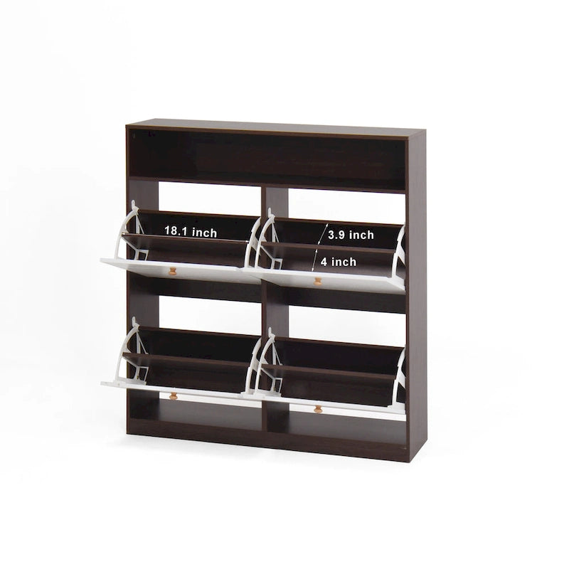 Shoe Storage Cabinet with 4 Drawers, Shoe Rack Organizer with Freestanding Shoe Cabinet with -tip