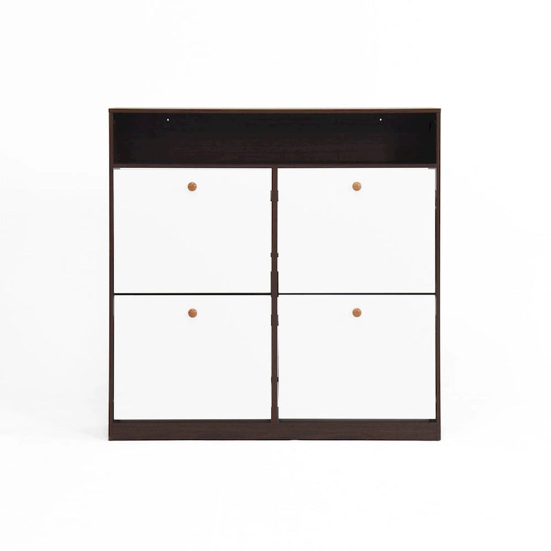 Shoe Storage Cabinet with 4 Drawers, Shoe Rack Organizer with Freestanding Shoe Cabinet with -tip