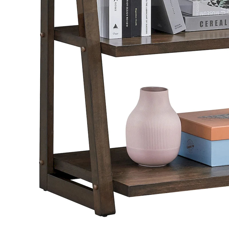 Multifunctionele plank met 5 niveaus en houten opbergrek, voor de woonkamer en het kantoor