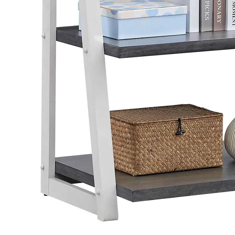 Multifunctionele plank met 5 niveaus en houten opbergrek, voor de woonkamer en het kantoor