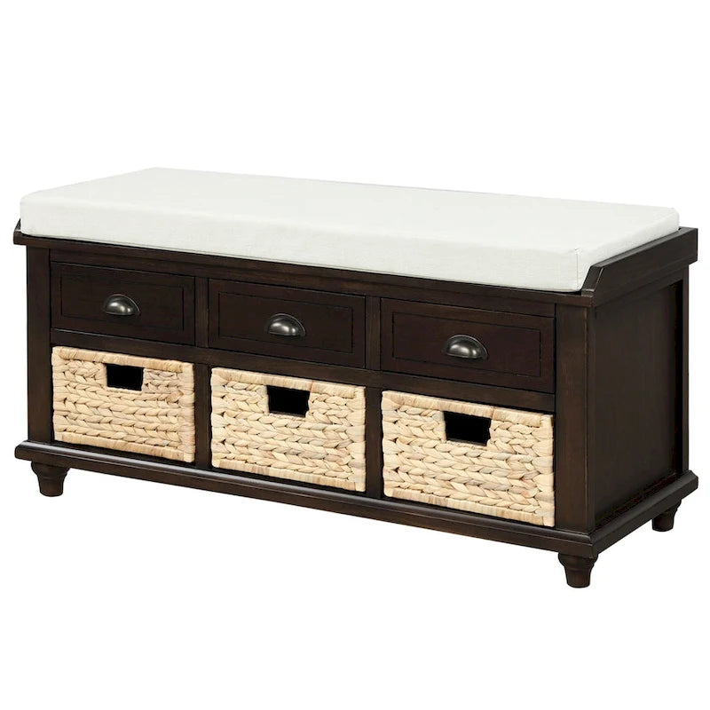 Acacia Wood Storage Bench