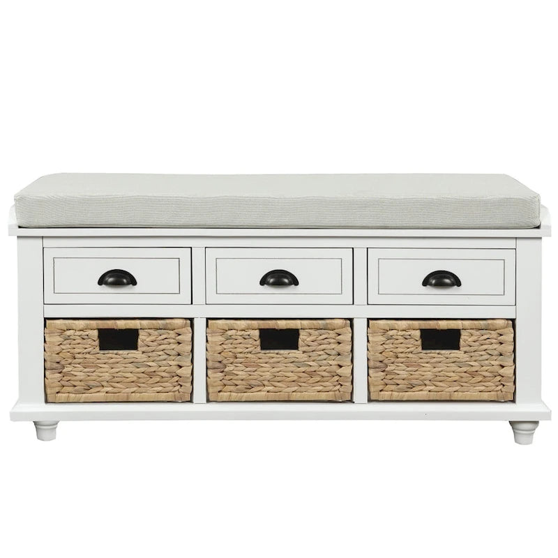 Acacia Wood Storage Bench