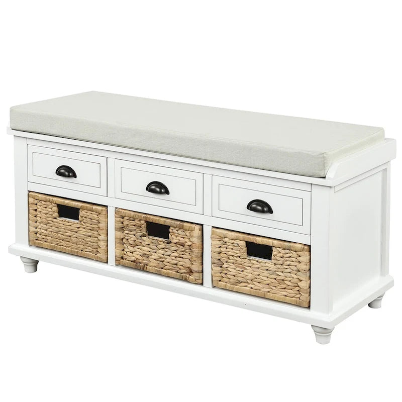 Acacia Wood Storage Bench