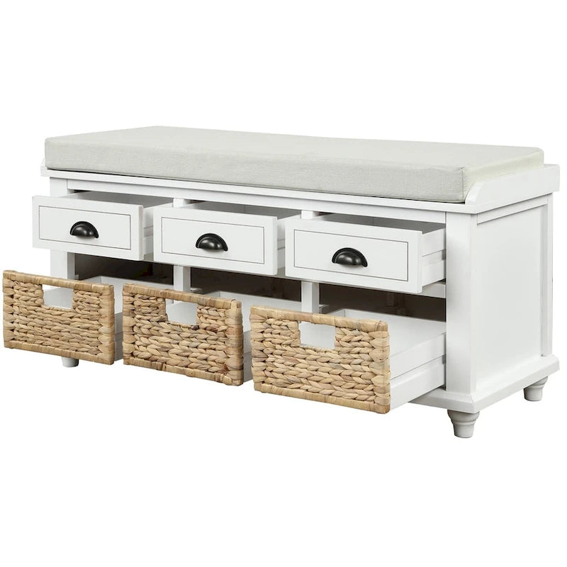 Acacia Wood Storage Bench