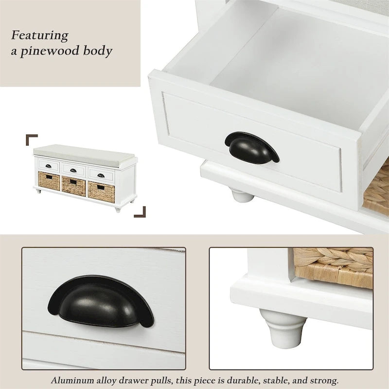 Acacia Wood Storage Bench
