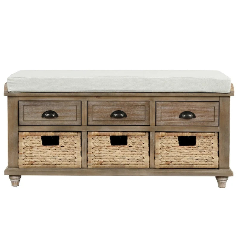 Acacia Wood Storage Bench