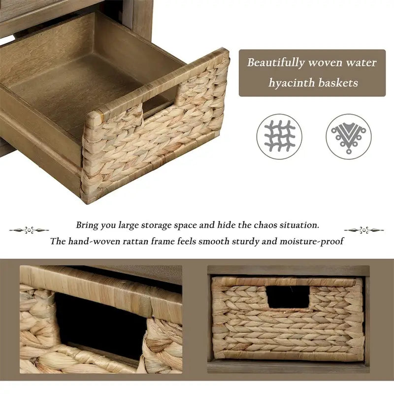 Acacia Wood Storage Bench
