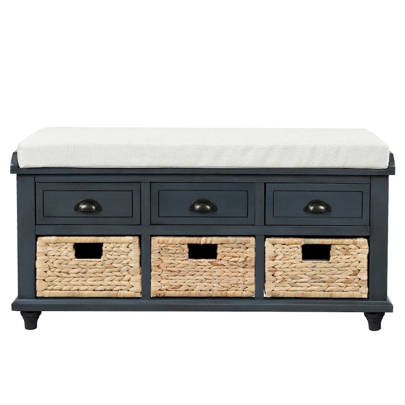 Acacia Wood Storage Bench