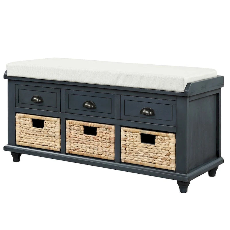 Acacia Wood Storage Bench