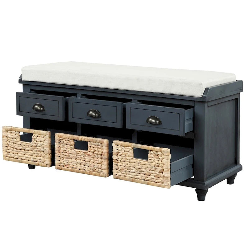 Acacia Wood Storage Bench
