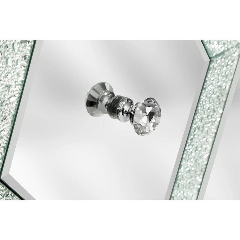 Mobiletto contenitore decorativo con specchio argentato