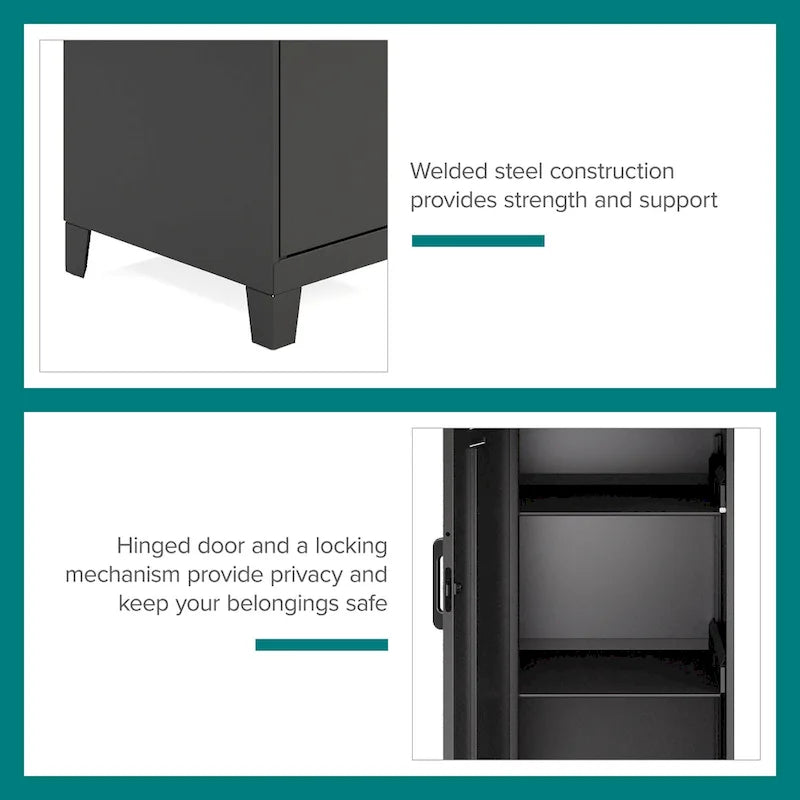 53.38H 4 Shelf Door Storage Locker Cabinet