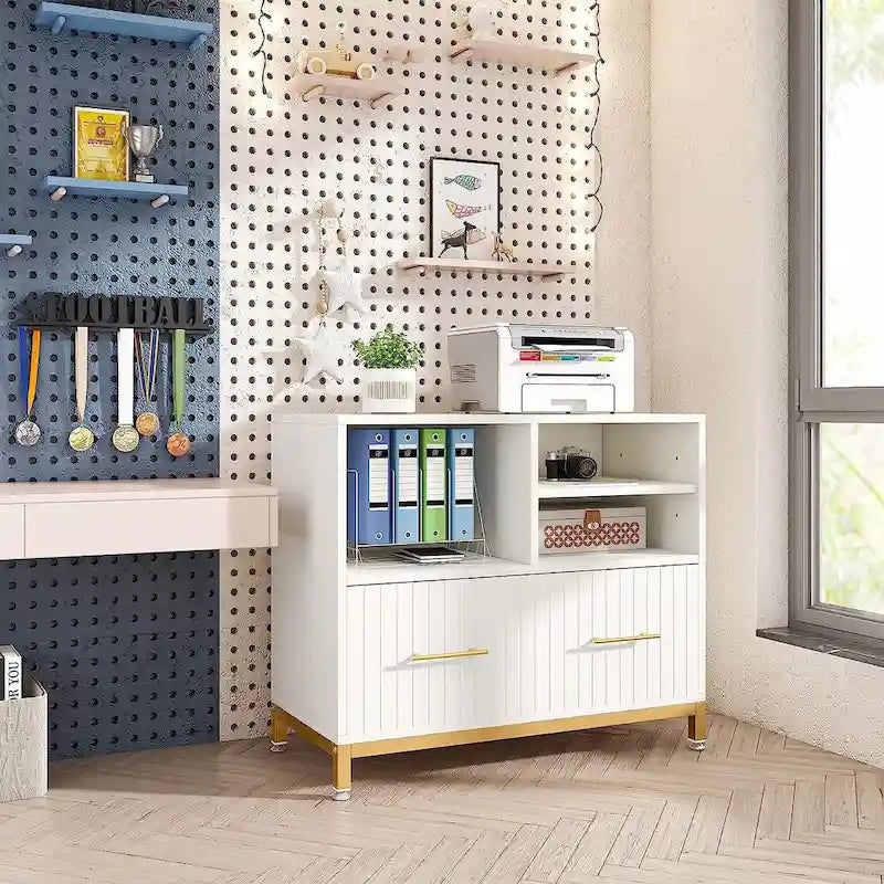 Archiefkast met lade, witte dossierkast voor A4/