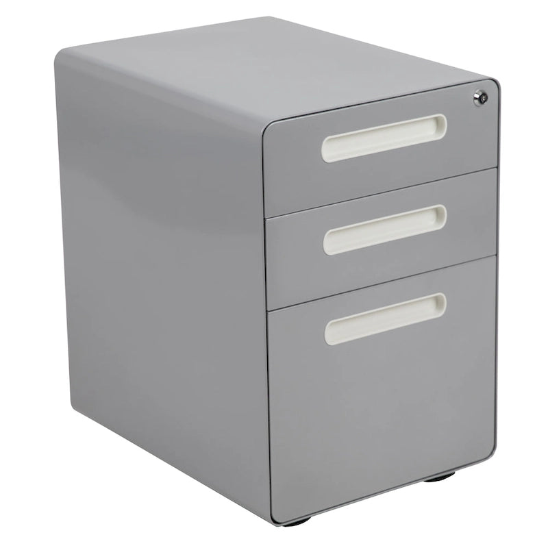 Classeur de rangement ergonomique mobile verrouillable à 3 tiroirs