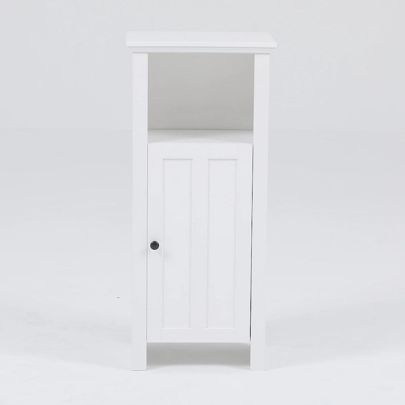 White Wood Space-saving Bathroom Storage Cabinet