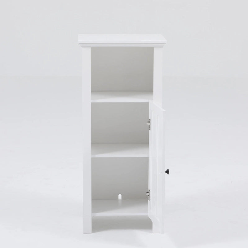 White Wood Space-saving Bathroom Storage Cabinet
