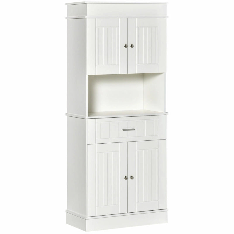 Credenza da cucina 72 con alzata, dispensa indipendente con cassetto, mobili a 2 ante e marrone