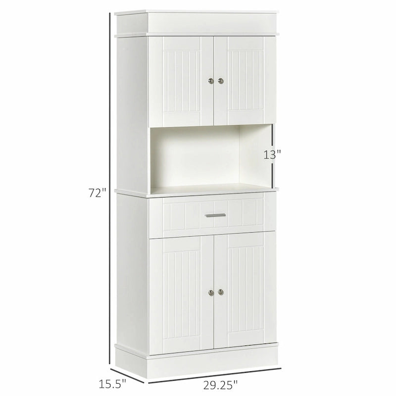 Credenza da cucina 72 con alzata, dispensa indipendente con cassetto, mobili a 2 ante e marrone