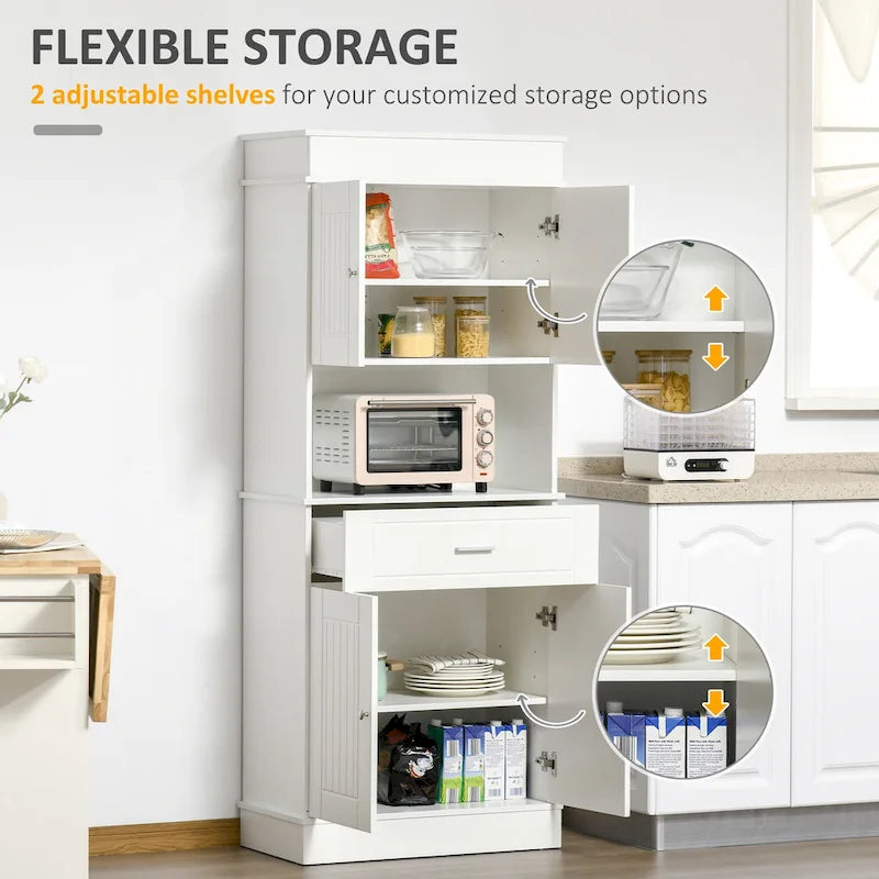 Credenza da cucina 72 con alzata, dispensa indipendente con cassetto, mobili a 2 ante e marrone