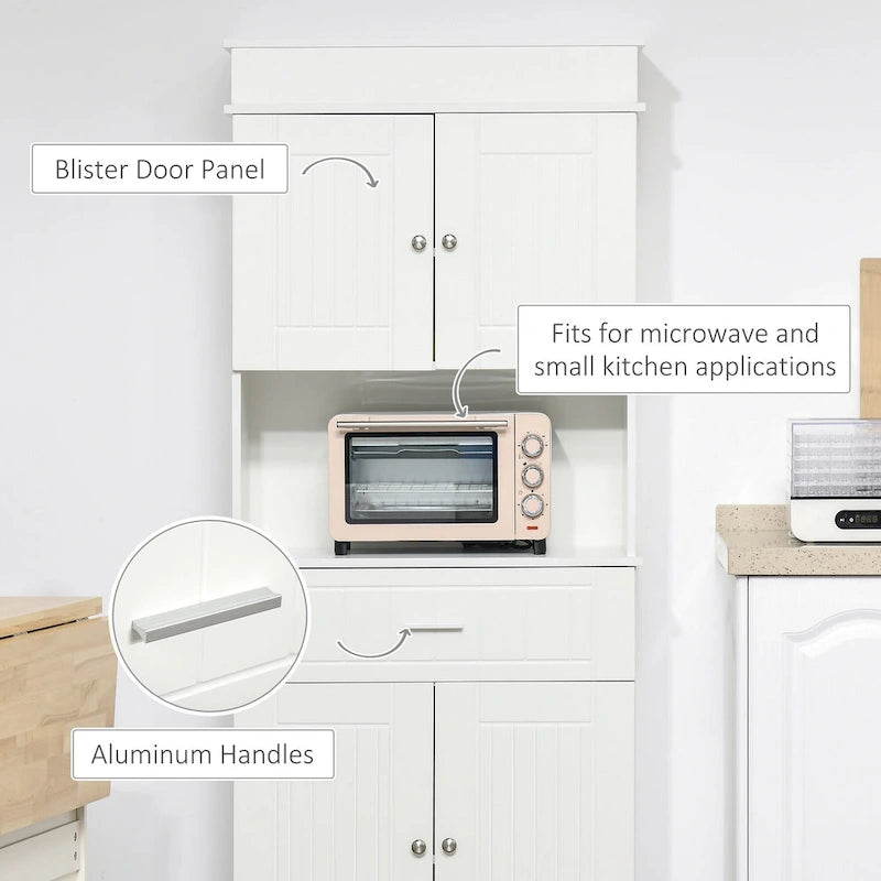 Credenza da cucina 72 con alzata, dispensa indipendente con cassetto, mobili a 2 ante e marrone