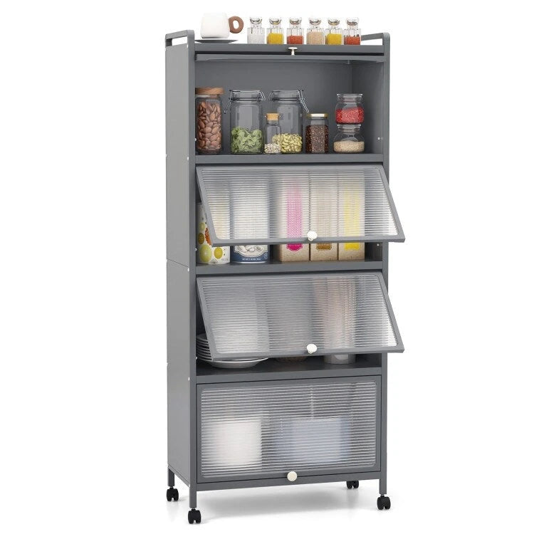 5-Tier Kitchen Baker's Rack with -up PC Doors - 23.5 x 12.5 x 60.5 (L x W x H)