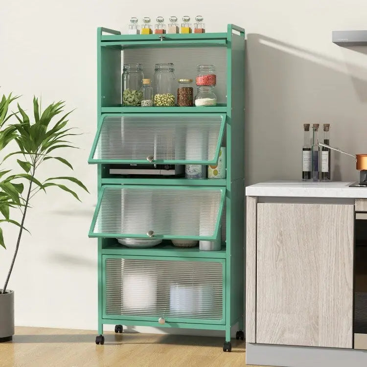 5-Tier Kitchen Baker's Rack with -up PC Doors - 23.5 x 12.5 x 60.5 (L x W x H)