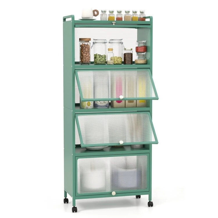 5-Tier Kitchen Baker's Rack with -up PC Doors - 23.5 x 12.5 x 60.5 (L x W x H)