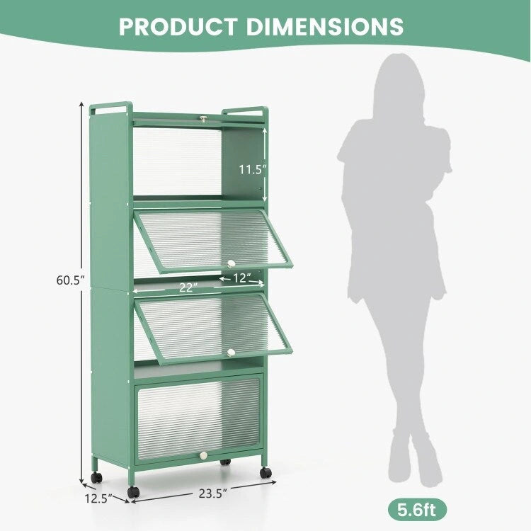 5-Tier Kitchen Baker's Rack with -up PC Doors - 23.5 x 12.5 x 60.5 (L x W x H)