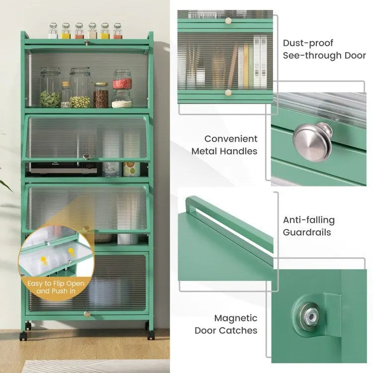 5-Tier Kitchen Baker's Rack with -up PC Doors - 23.5 x 12.5 x 60.5 (L x W x H)