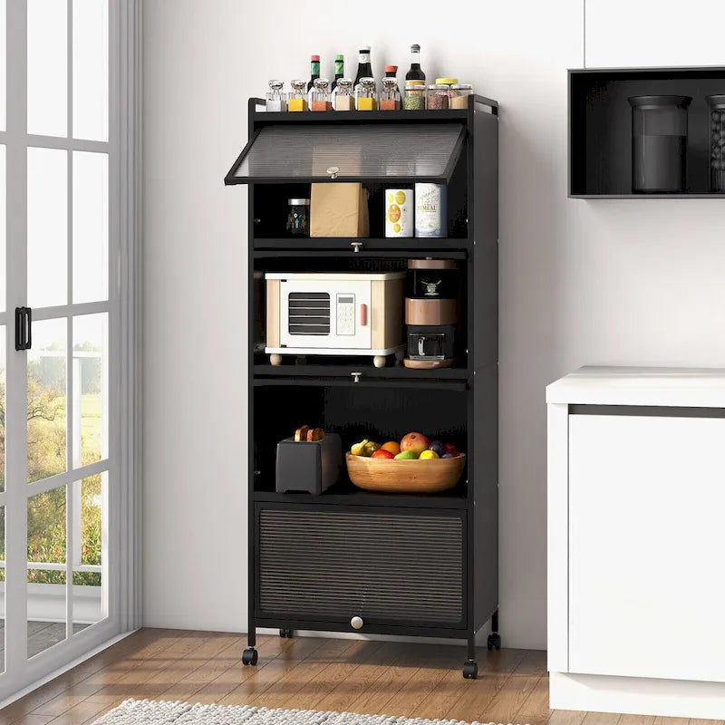 5-Tier Kitchen Baker's Rack with -up PC Doors - 23.5 x 12.5 x 60.5 (L x W x H)