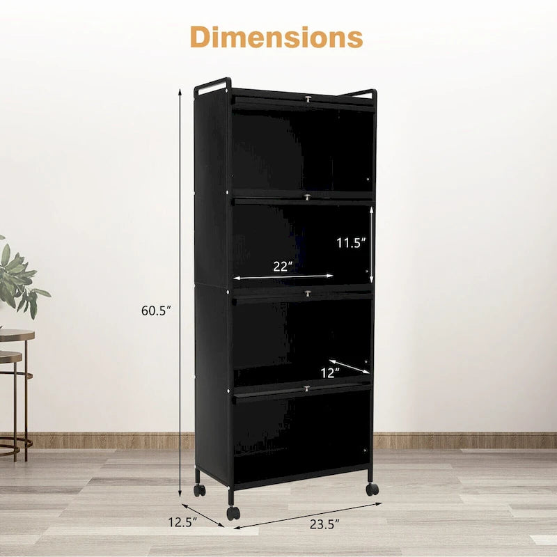 5-Tier Kitchen Baker's Rack with -up PC Doors - 23.5 x 12.5 x 60.5 (L x W x H)