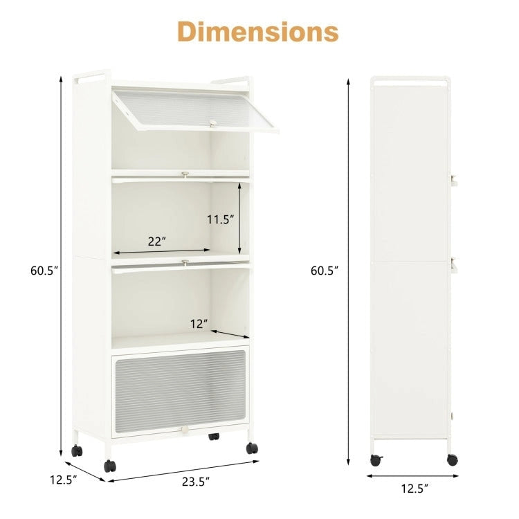 5-Tier Kitchen Baker's Rack with -up PC Doors - 23.5 x 12.5 x 60.5 (L x W x H)
