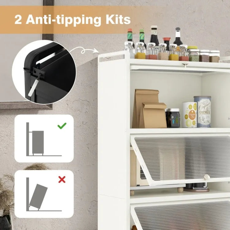 5-Tier Kitchen Baker's Rack with -up PC Doors - 23.5 x 12.5 x 60.5 (L x W x H)